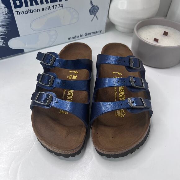 Birkenstock Florida BS Slide Sandal Graceful Insignia Blue Women 5/Men 3 NWB - Picture 5 of 10